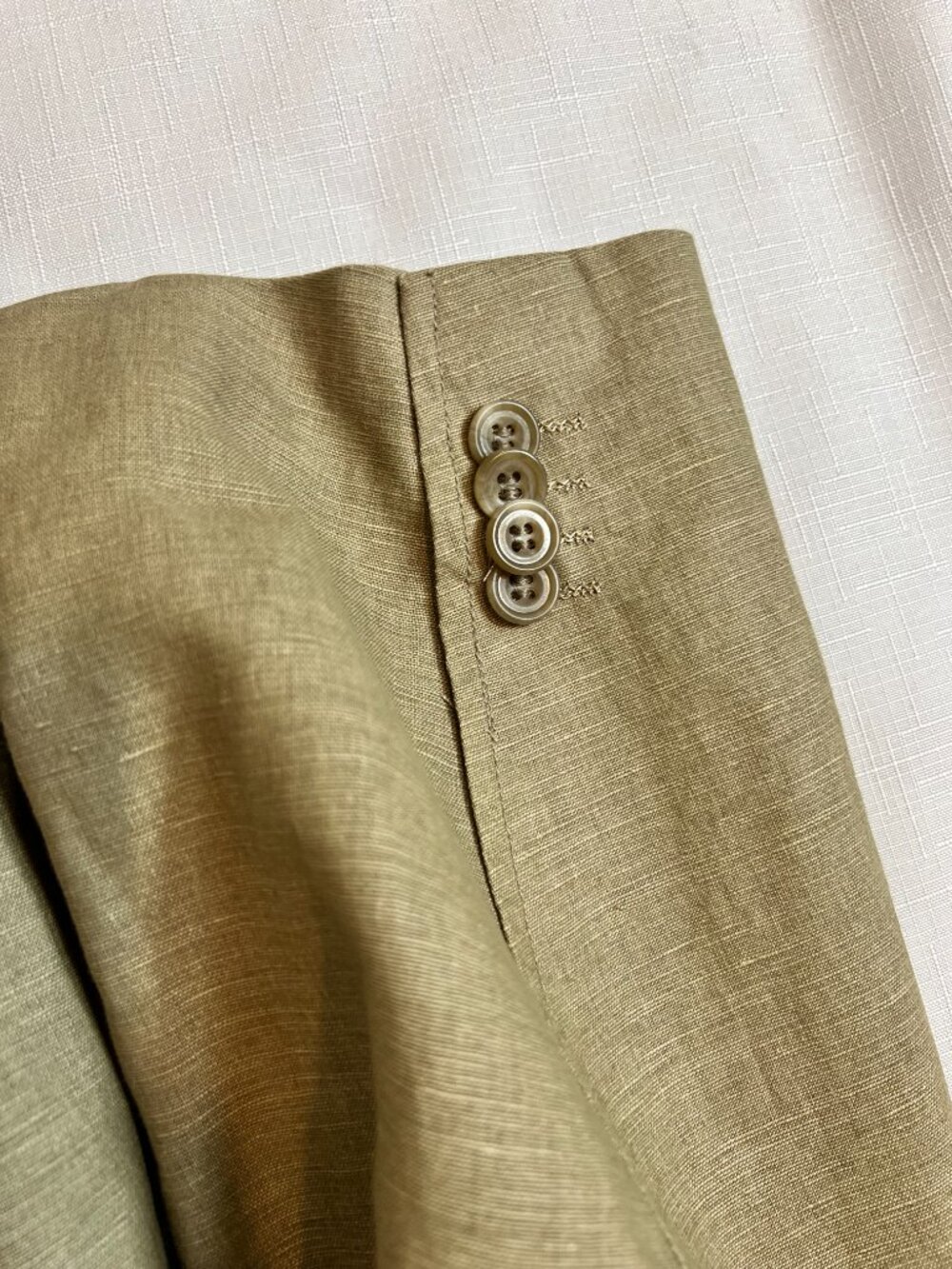 Men's Linen Blend Blazer 3XLT Tan Khaki Slub Knit Sport Coat Big Tall Costal - Picture 9 of 13